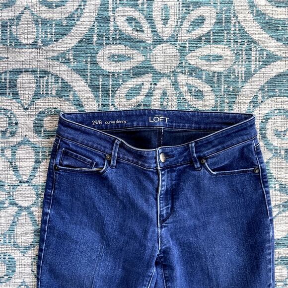 LOFT Curvy Skinny Dark Wash Women's Jeans - Size 29 - Picture 4 of 9